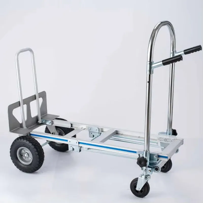 250kgs Heavy Duty Utility Hand Truck 3 in 1 Industrial Foldable Push Cart 4 Wheels Platform Folding Trolley FHT250B