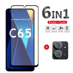For Xiaomi POCO C65 Glass POCO C65 Tempered Glass Full Cover Screen Protector Camera Film POCO C65 Glass