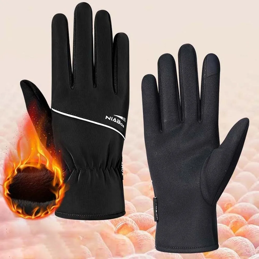 قفازات ناعمة مضادة للبرد تعمل باللمس زخرفة الحروف قفازات سميكة على الطراز الكوري قفازات أصابع شتوية أكثر دفئًا في الهواء الطلق
