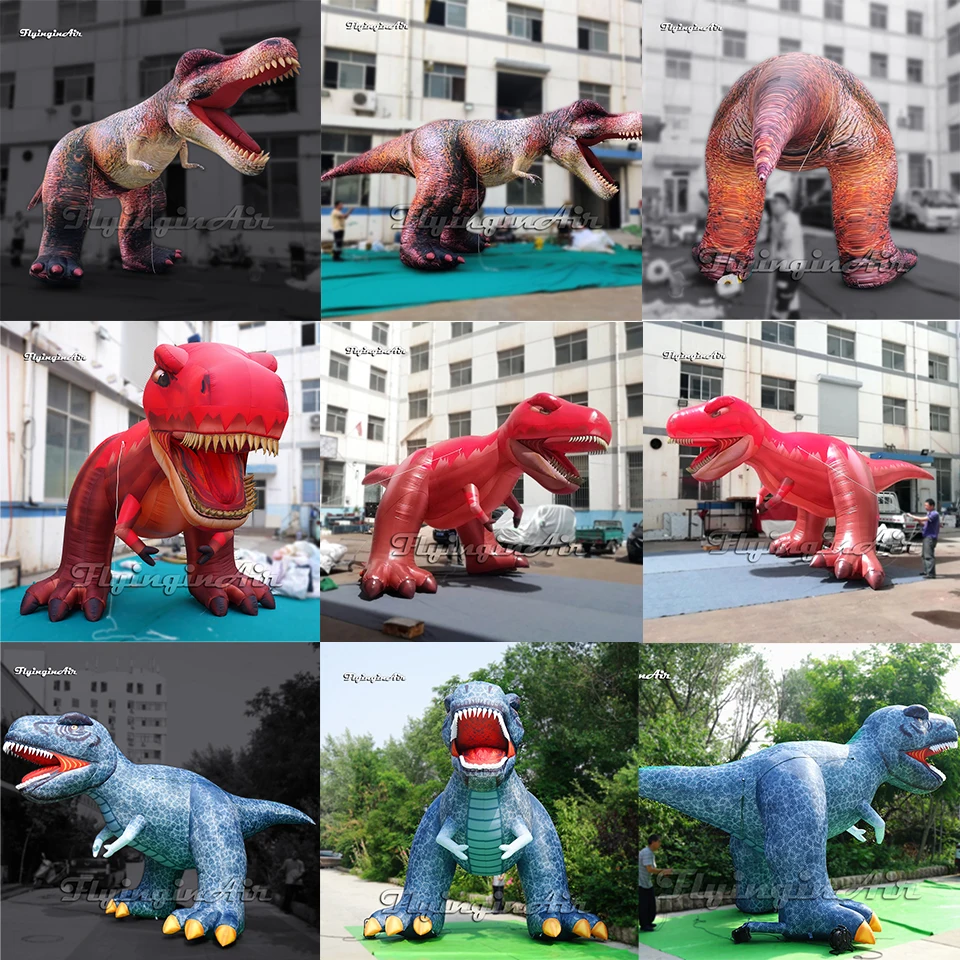 

3 стиля ярких гигантских надувных динозавров Тираннозавров-рексов для украшения парков и музеев