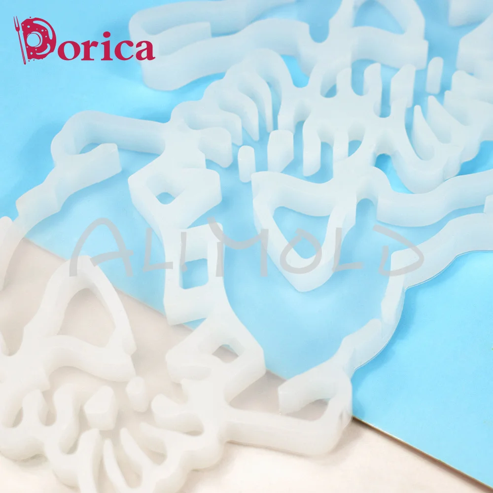 Dorica Christmas Deer Design Lollipop Resin Epoxy Mold Chocolate Cake Silicone Mould Cake Decorating Tools Fondant Bakeware