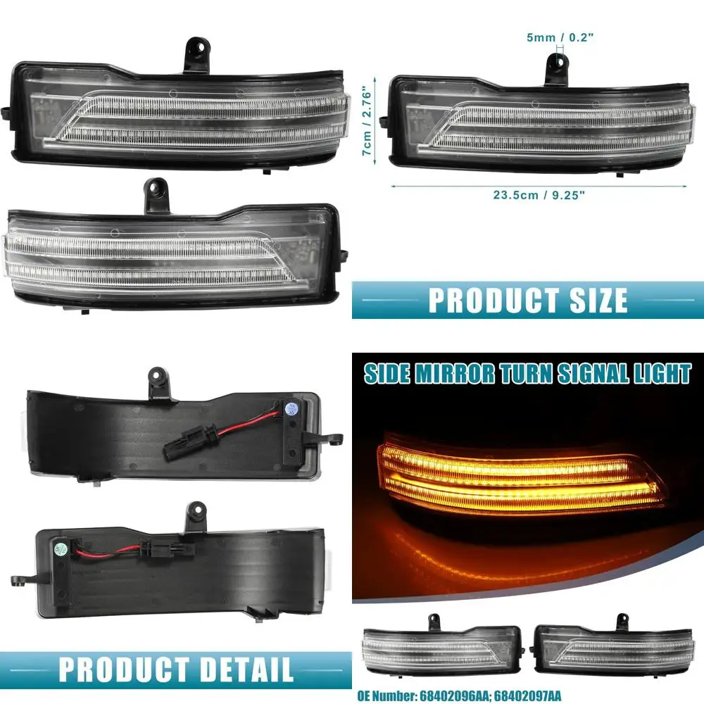 

Желтые светодиодные прозрачные линзы, указатели поворота бокового зеркала на Ram 1500 2019-2022 гг., пара