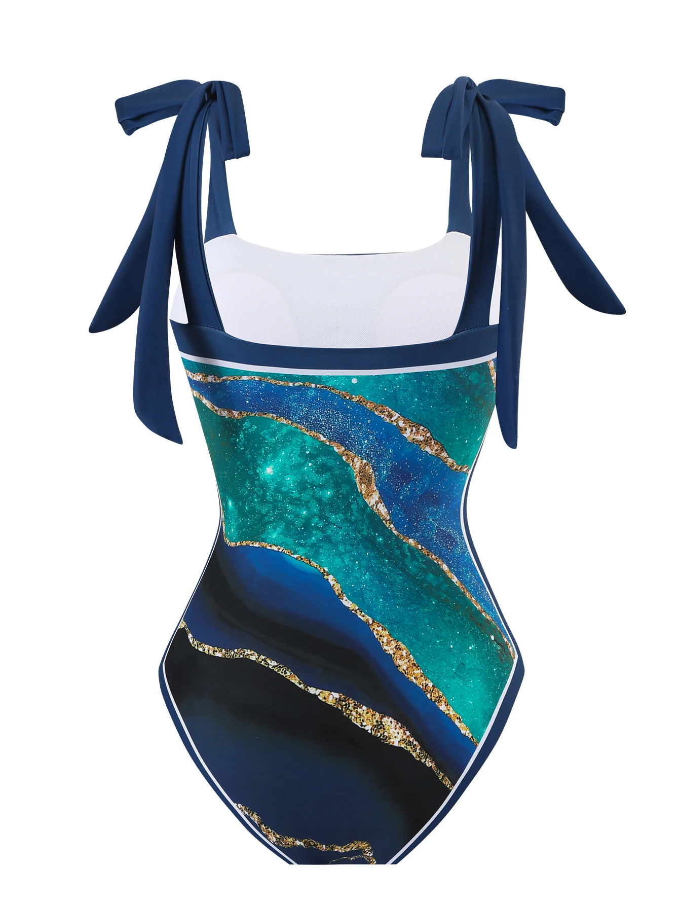 Novedad de verano, traje de baño de Bikini de una pieza con estampado Digital hecho a medida para mujer, protección solar conservadora, falda de gasa de una pieza 2-P