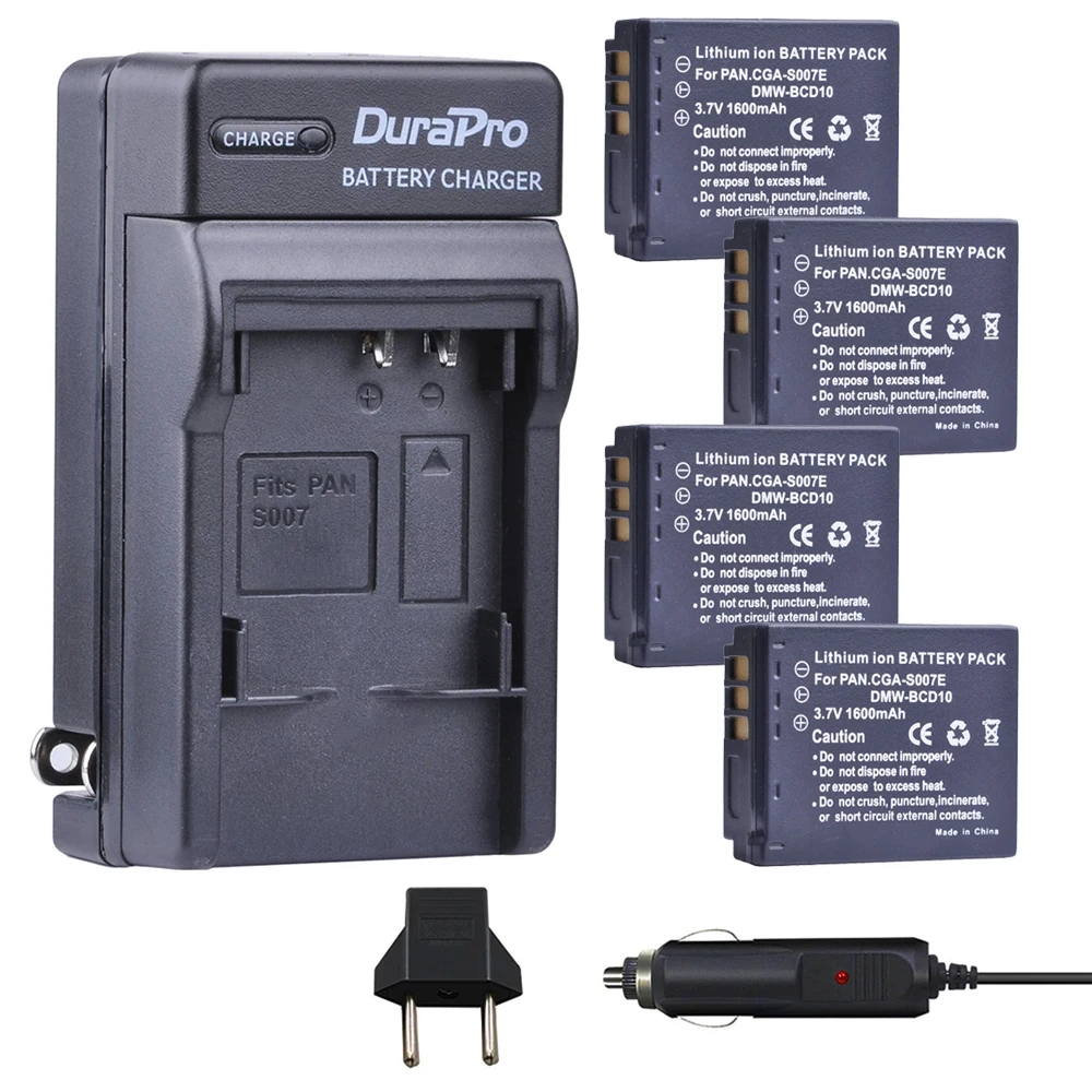 1600 мАч CGA-S007 Батарея для камеры CGR-S007E DMW-BCC10 Батарея для Panasonic Lumix DMC TZ1 TZ2 TZ3 TZ4 TZ5 TZ50 TZ15 CGR-S007E