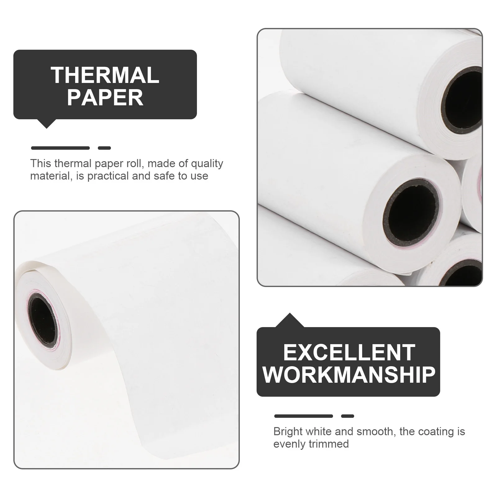 10 шт., терморулон, печать премиум-класса для кассового аппарата, рулоны термобумаги, четкое изображение, бумага для печати, офисные принадлежности