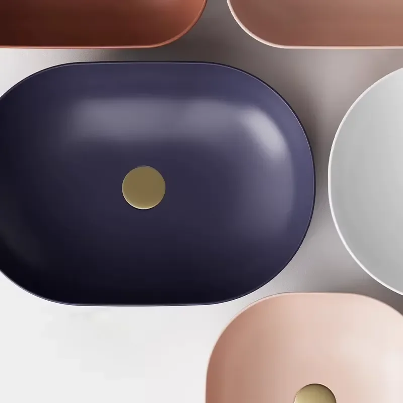 German Purple Artificial Stone Integrated Basin Above Sink Counter Modern Minimalism Glossy/Matte Large for Home