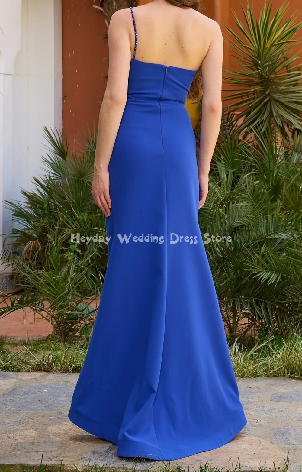 ชุดราตรีหรูหราทรงเมอร์เมดประดับลูกปัดแบบเปิดไหล่ข้างเดียว ผ้าเครป แบรนด์ Heyday สำหรับผู้หญิง ดีไซน์แขนกุด สง่างาม เหมาะสำหรับงานเลี้ยงอย่างเป็นทางการ ปี 2025