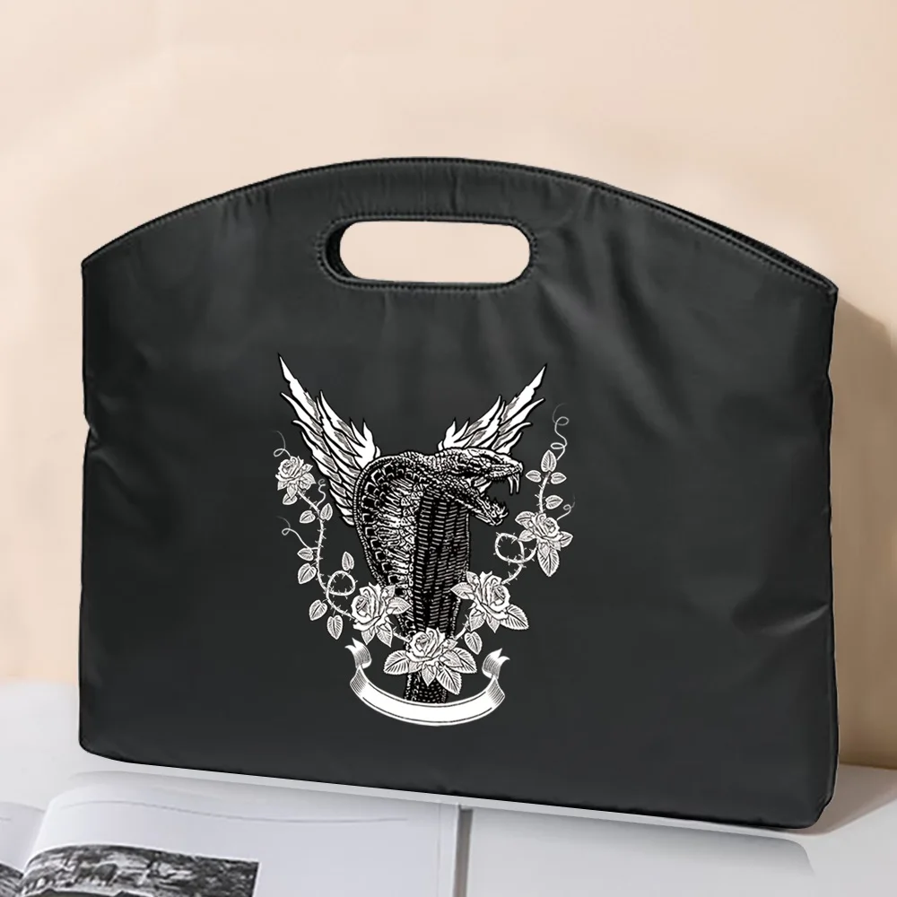 Business Briefcase Handbag Laptop Office Totes Case Sleeve for Macbook Air Pro 13 Cobra Print Clutches Fashion Information Bag