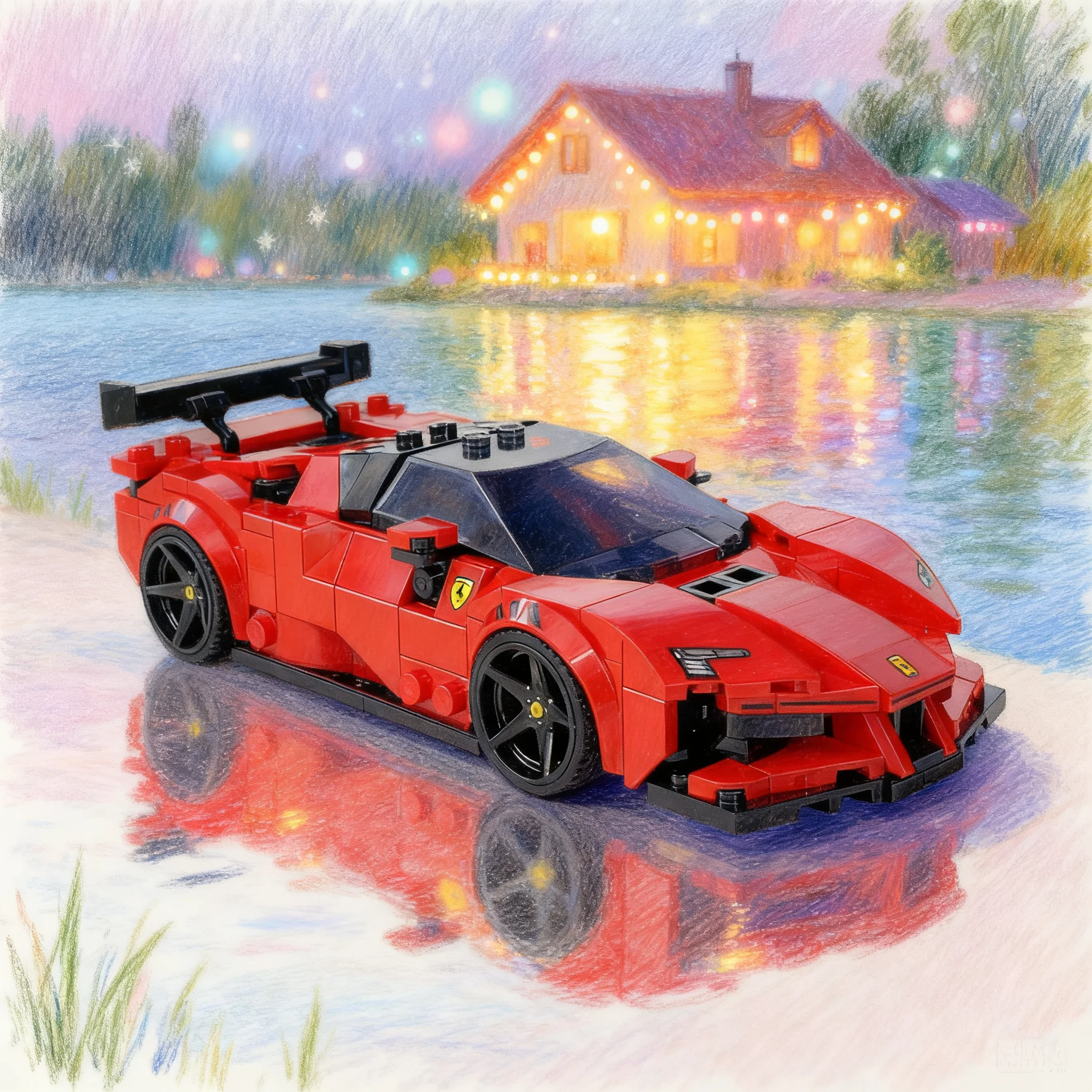 339 деталей MOC SF90 XX Stradale MOD: Конструктор-модель, архитектурные блоки, развивающая игрушка для детей, подарок на День рождения и Рождество