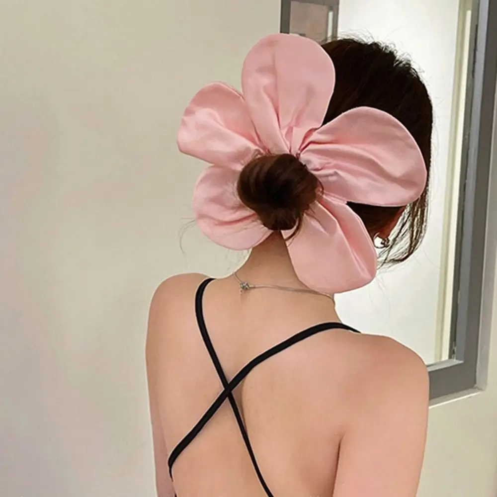 Sweet Large Flower Hair Rope Cloth Three-dimensional Flower Hair Circle Girl Headband Elegant Hair Accessories For Women Fashion