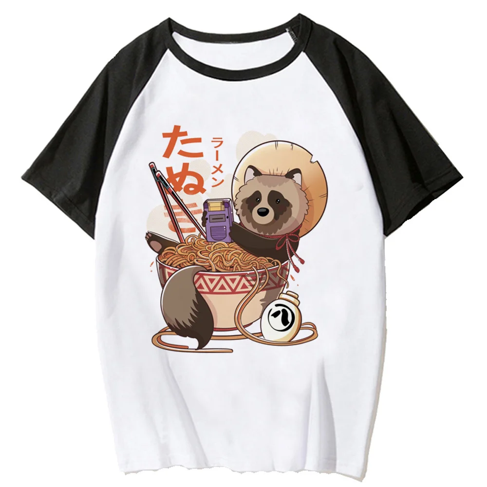 Racoon t shirt women summer graphic Tee girl funny y2k graphic clothing