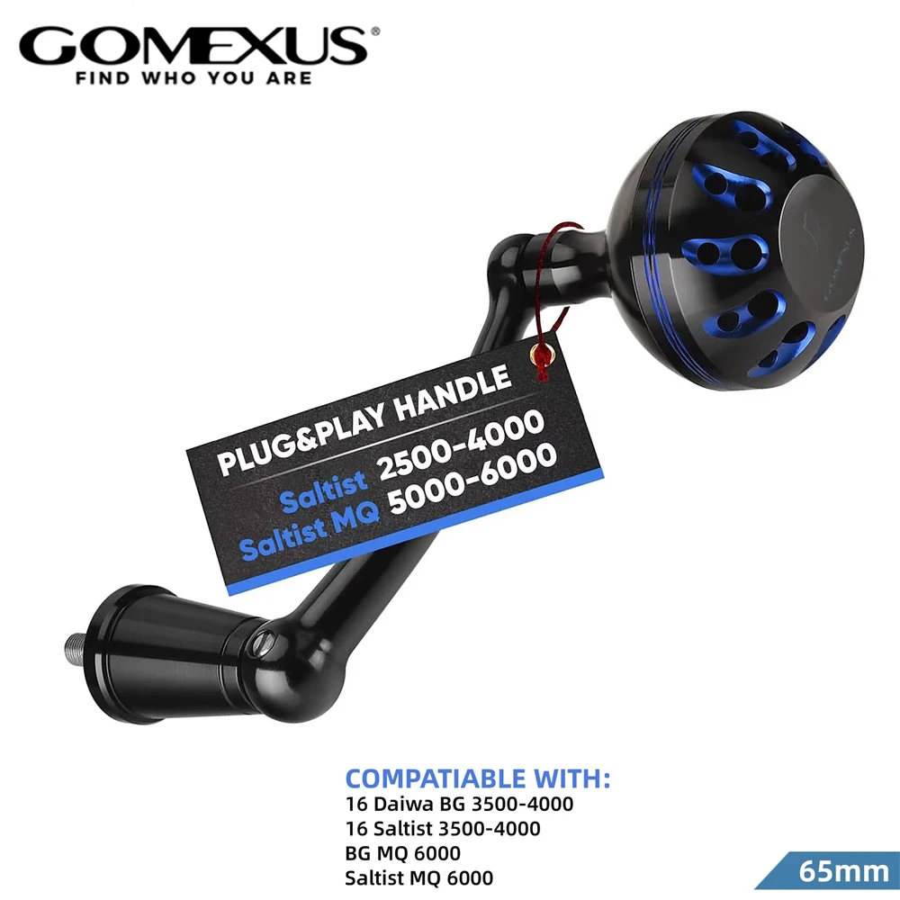gomexus-power-handle-for-daiwa-bg-mq-saltist-1500-8000-spinning-handle-65mm-fishing-reels-with-fuego-23-legalis-2500–5000