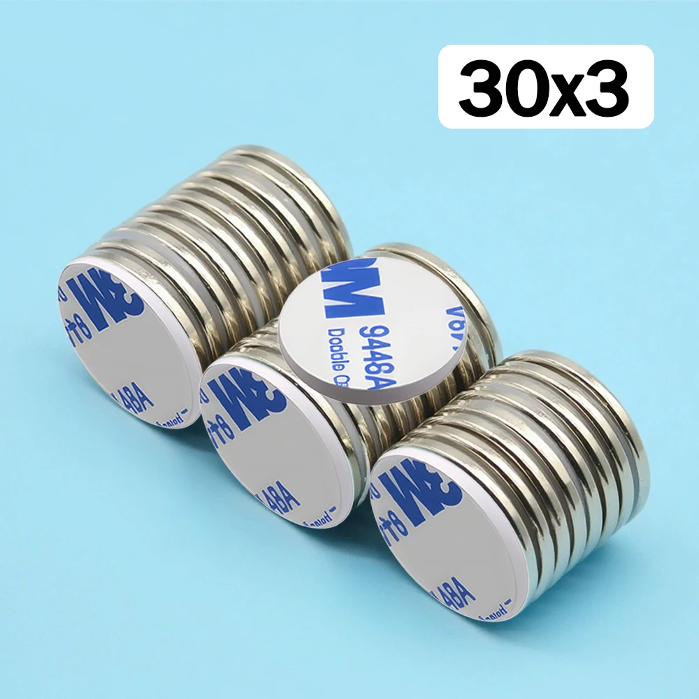 Superkrachtige neodymiummagneet met dubbelzijdige kleeflaag Ronde magneet N35 Sterke permanente magneten