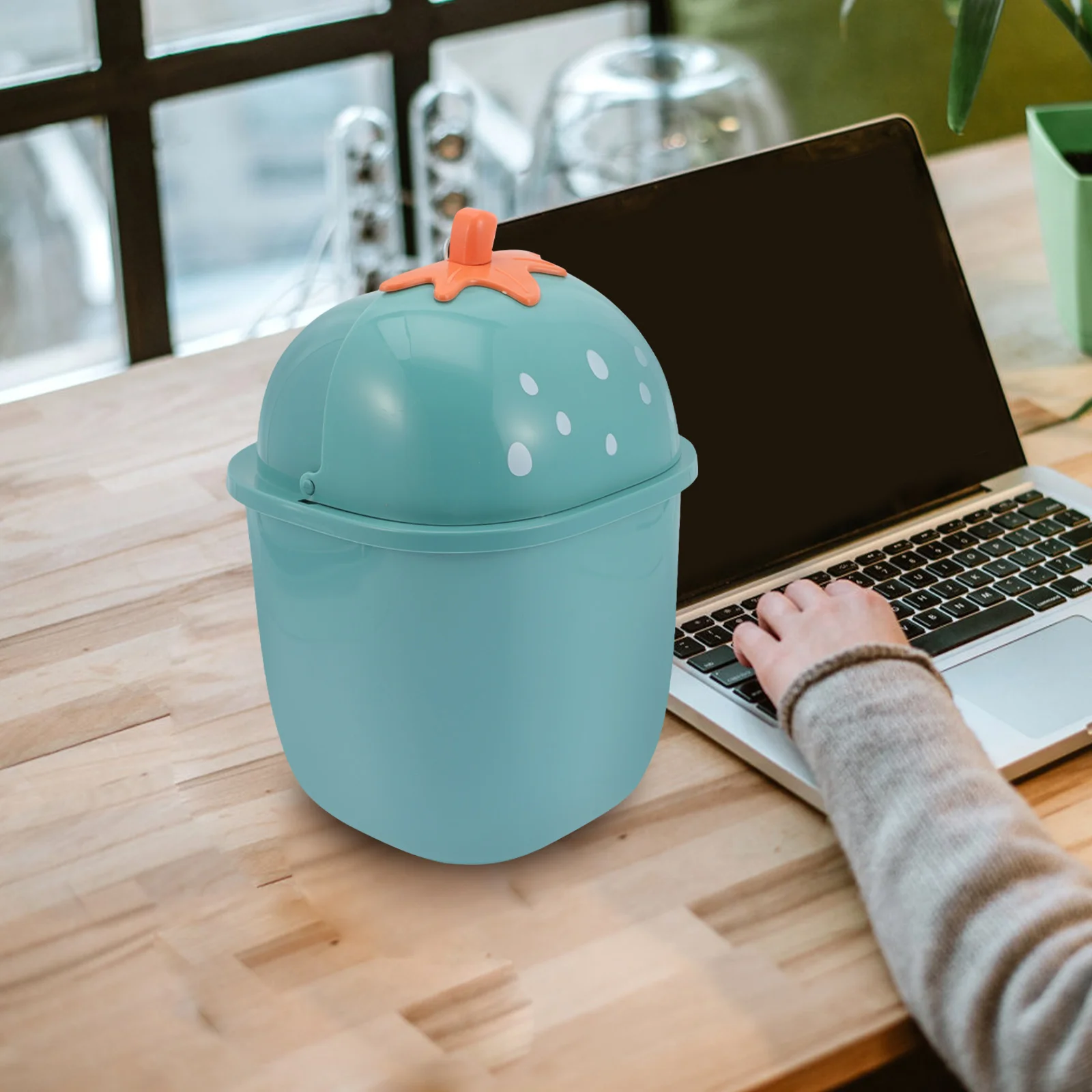 

Mini Trash Can 20l Desktop Waste Basket Garbage Container Reusable Kitchen Bedroom Living Room Flip Type Household