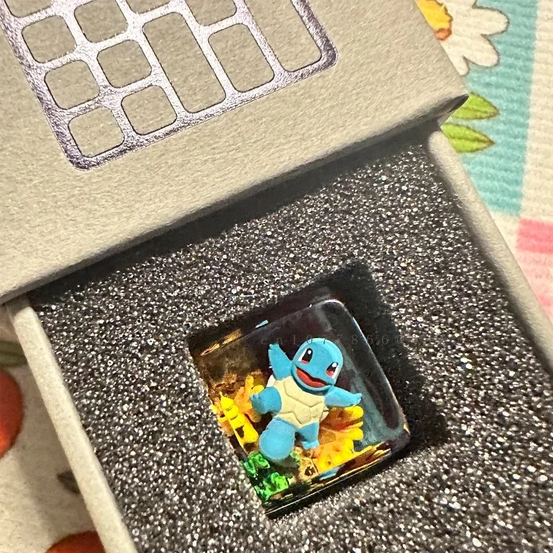 Tapa Micro transparente de resina personalizada, tapa de teclado mecánico creativo de Pokémon, Anime japonés, Charizard, regalo lindo