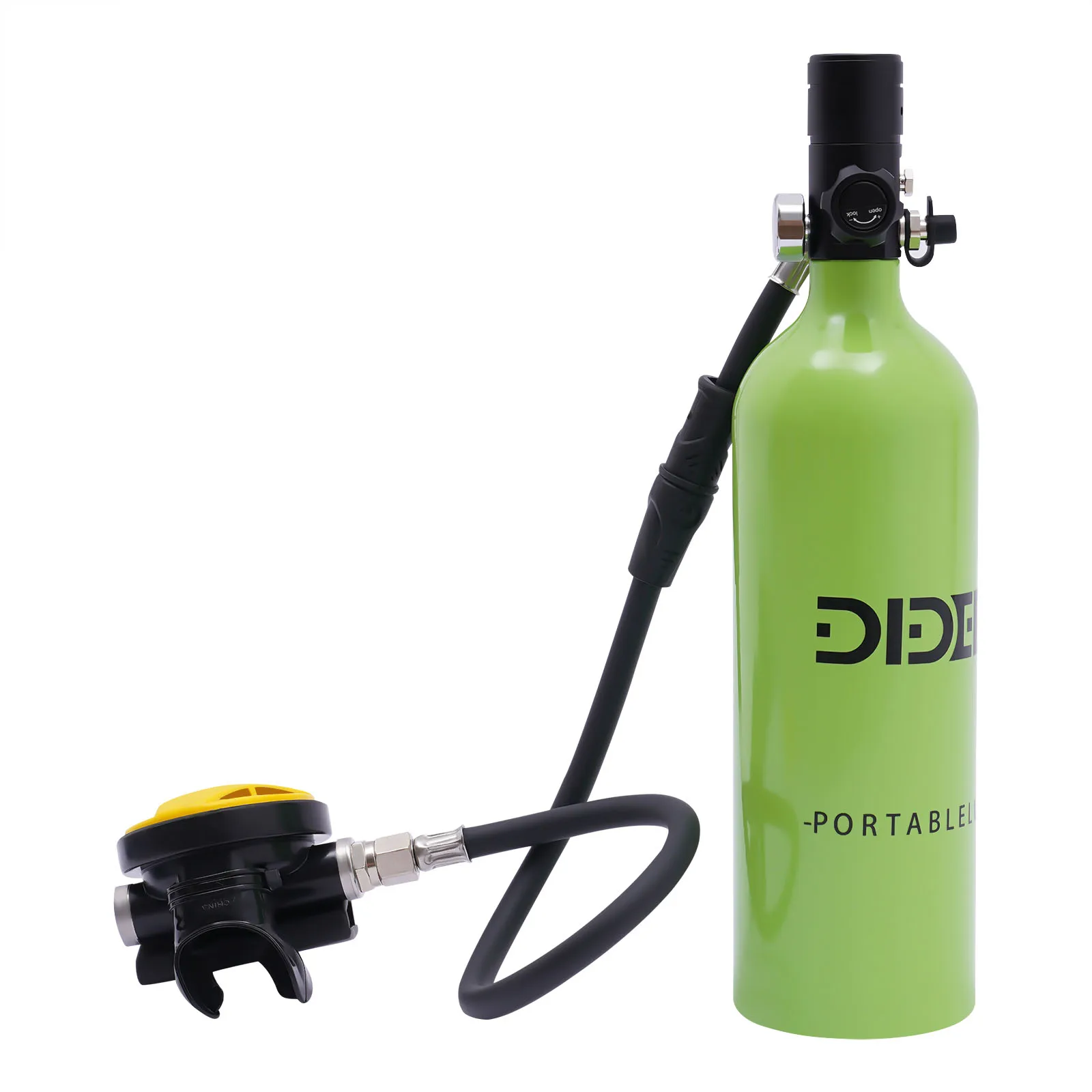 Mini Scuba Tank Refillable Oxygen Cylinder with 1L Capacity Scuba Tank with 15-20 Minutes Underwater Diving