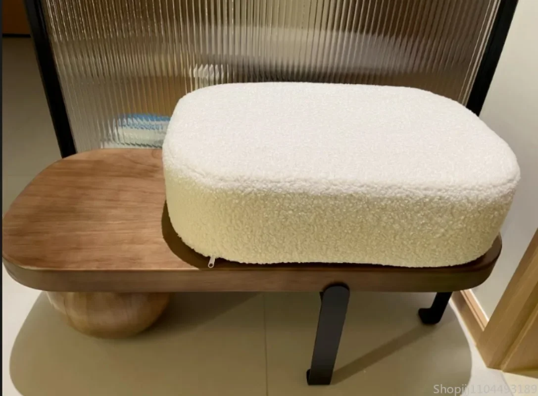 Stylish American Design Solid Wood Entryway Bench, Long Shoe Bench for Hallway, Creative Low Stool for Home Durable Comfortable