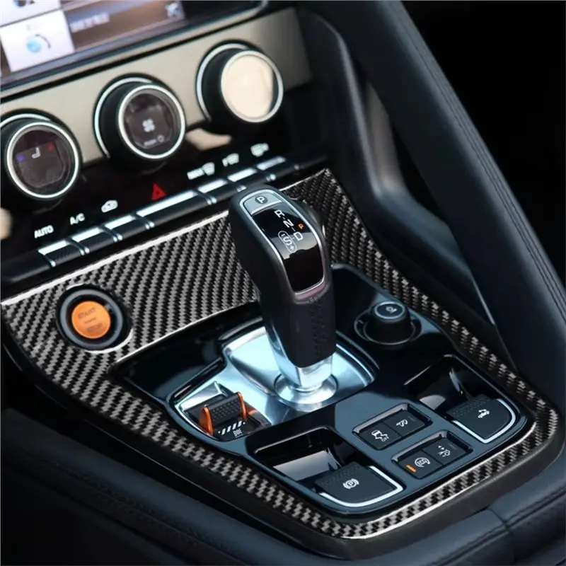 Car Interior Gear Shift Panel Cover Frame Trim Sticker For Jaguar F-TYPE 2013-2024 Center Console Parts One Set LHD