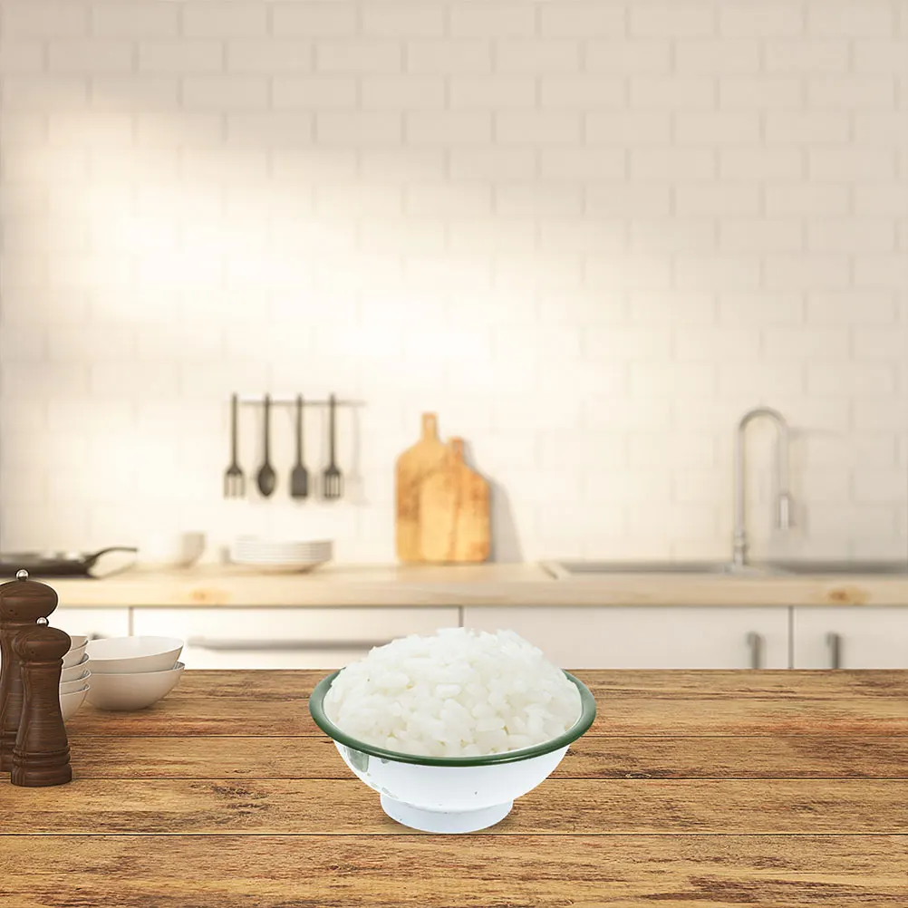 

6Pcs Enamel Bowl Retro Multipurpose Large Capacity Soup Fruit Rice Mixing Mixing Dough Bowl Vintage Kitchenware Household