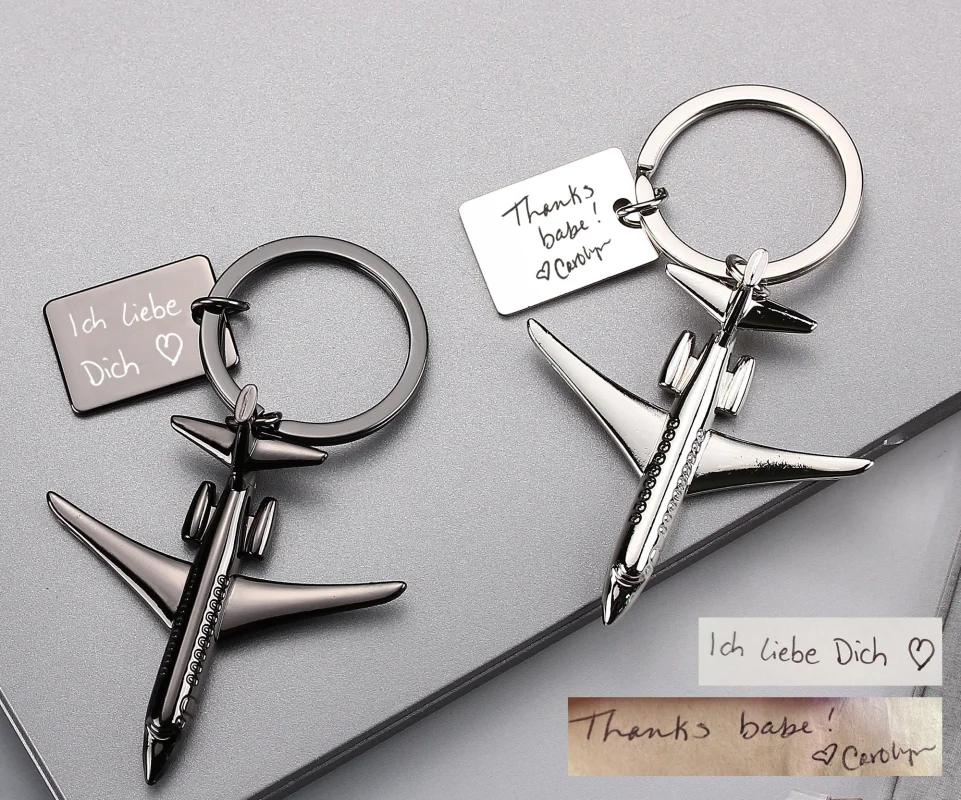 Persoanlized Airplane Key Chain, Creative Aircraft Twin-engine Gift Keychain Airline Business Gift Airplane Keyring, Gift for Ai