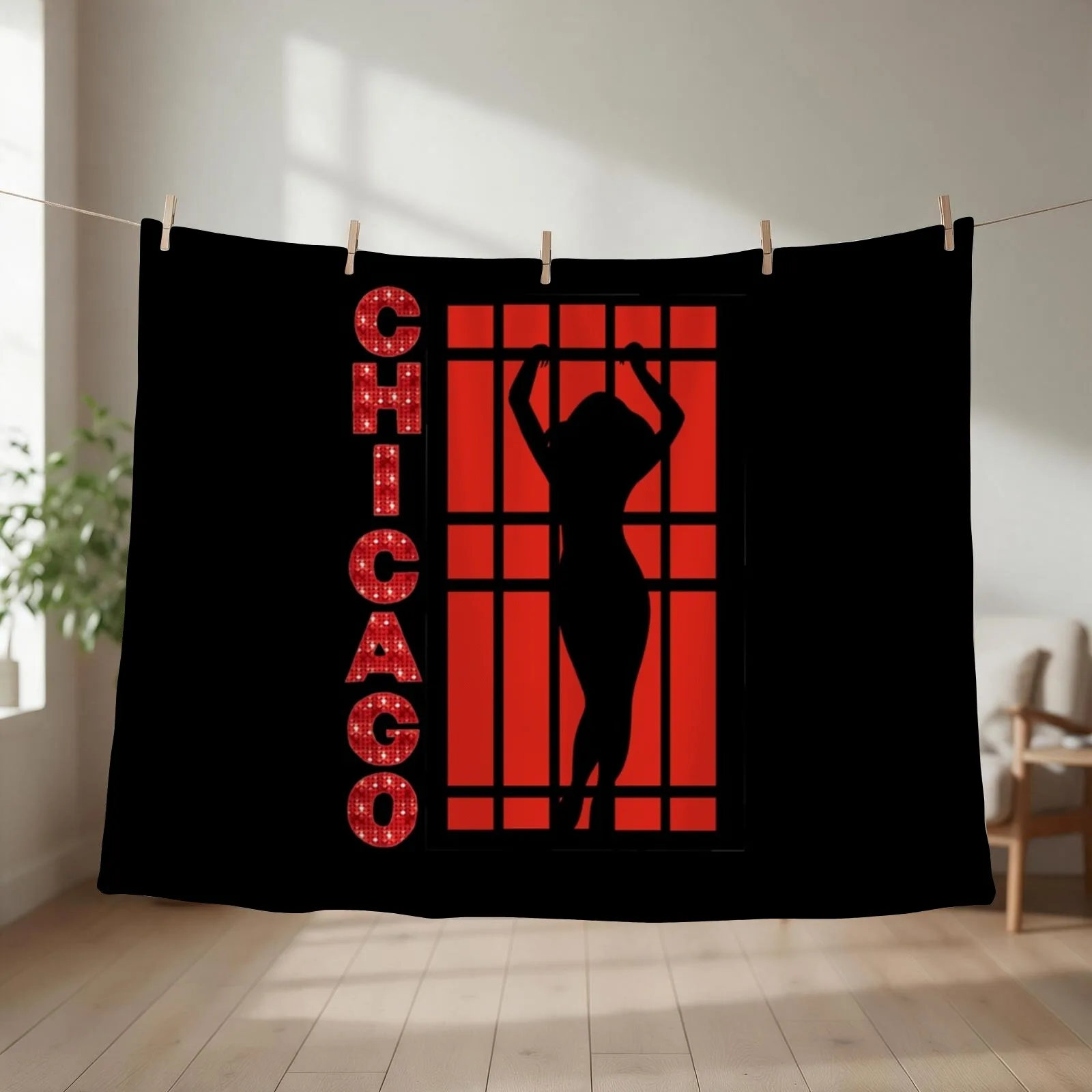 Chicago the Musical Classic T-Shirt Throw Blanket couch cozy soft plush fuzzy picnic outdoor blanket
