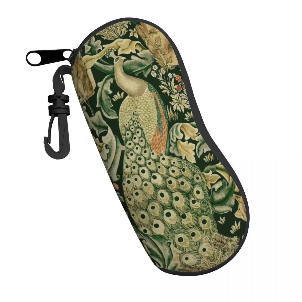 Peacocks And Fox By William Morris Shell Eyeglasses Protector Cases Cute Sunglass Case Forest Animal Textile Pattern Glasses Bag