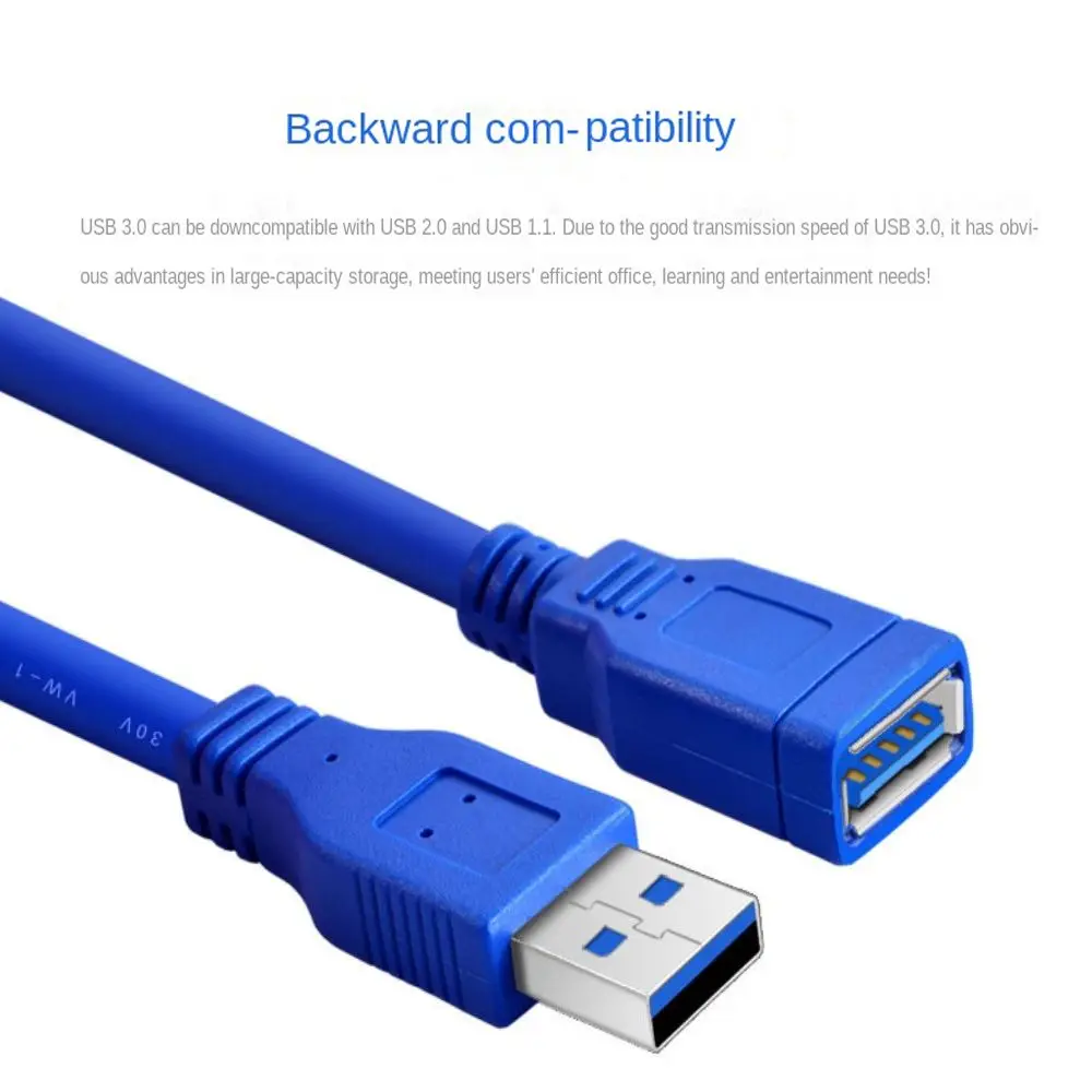 0.3M-5M Male To Female USB Lead Oxygen Free Copper USB 3.0 Stable Transmission Cable Blue High Speed Extension Cable