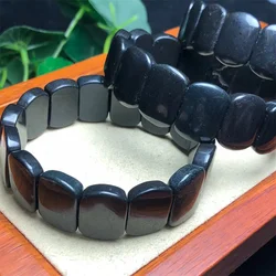 Natural Schungite Bangle Bracelet Fashion Women Healing Jewelry Gemstone Reiki Energy Stone Holiday Gift 1PCS 12x18mm