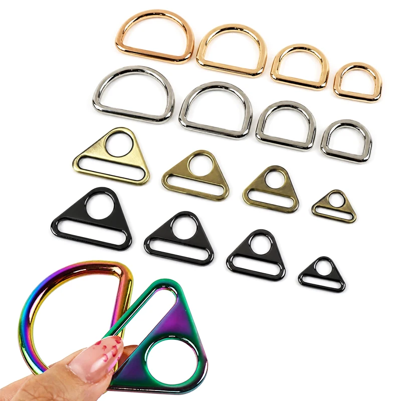 5/10Pc 20/25/32/38mm Bag Strap Hook Buckles Triangle O D Ring Coller Buckle for Webbing Anti-skid Carabiner Clip Belt Loop Clasp