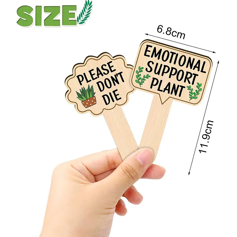 15Pcs Wooden Plant Insert Cards Funny Plant Stake Tags Wood Garden Crafts Labels for Vegetable Flowers Garden Ornament