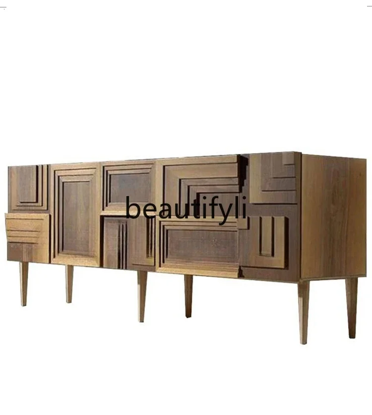 

55Geometric shape long TV cabinet, living room, medieval TV cabinet, living room art style
