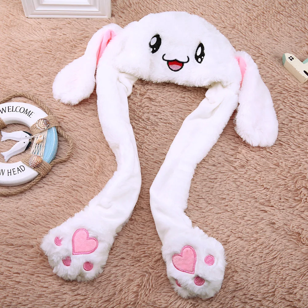 Pinching Ear Hat Crystal Velvet Funny Airbag Hat Cartoon Funny Bunny Hat Party Decors for Women Gift for Kids Children Girls Boy