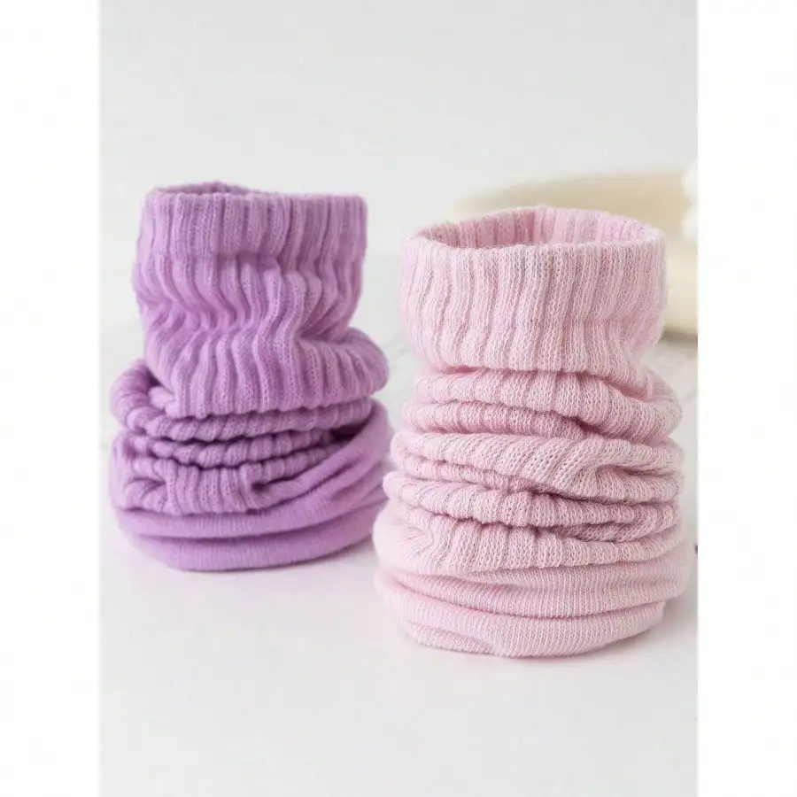 3 أزواج من الجوارب النسائية المحبوكة الرجعية - تصميم شتوي سميك أبيض ممتاز وفضفاض لمنتصف الساق مع أساور مضلعة مريحة