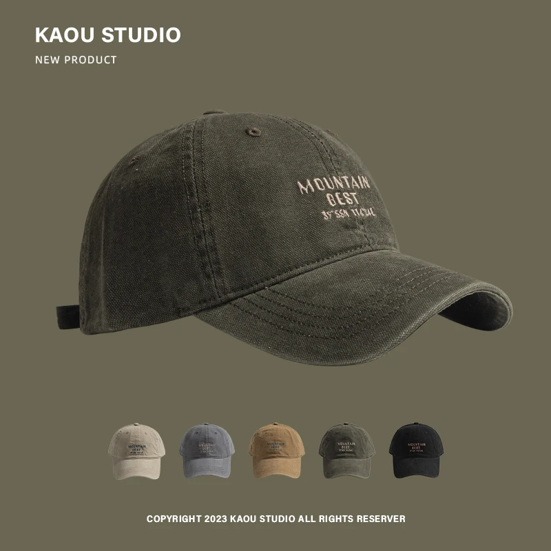 

Men's retro Japanese trend cap versatile spring and autumn new fashion embroidery outdoor sunshade baseball cap