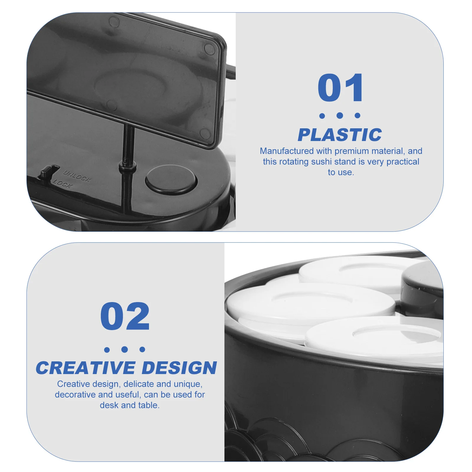 

Автоматическая вращающаяся подставка для суши, практичный поворотный стол для банкетов, ресторанов, кухонь, столовых, креативный дизайн