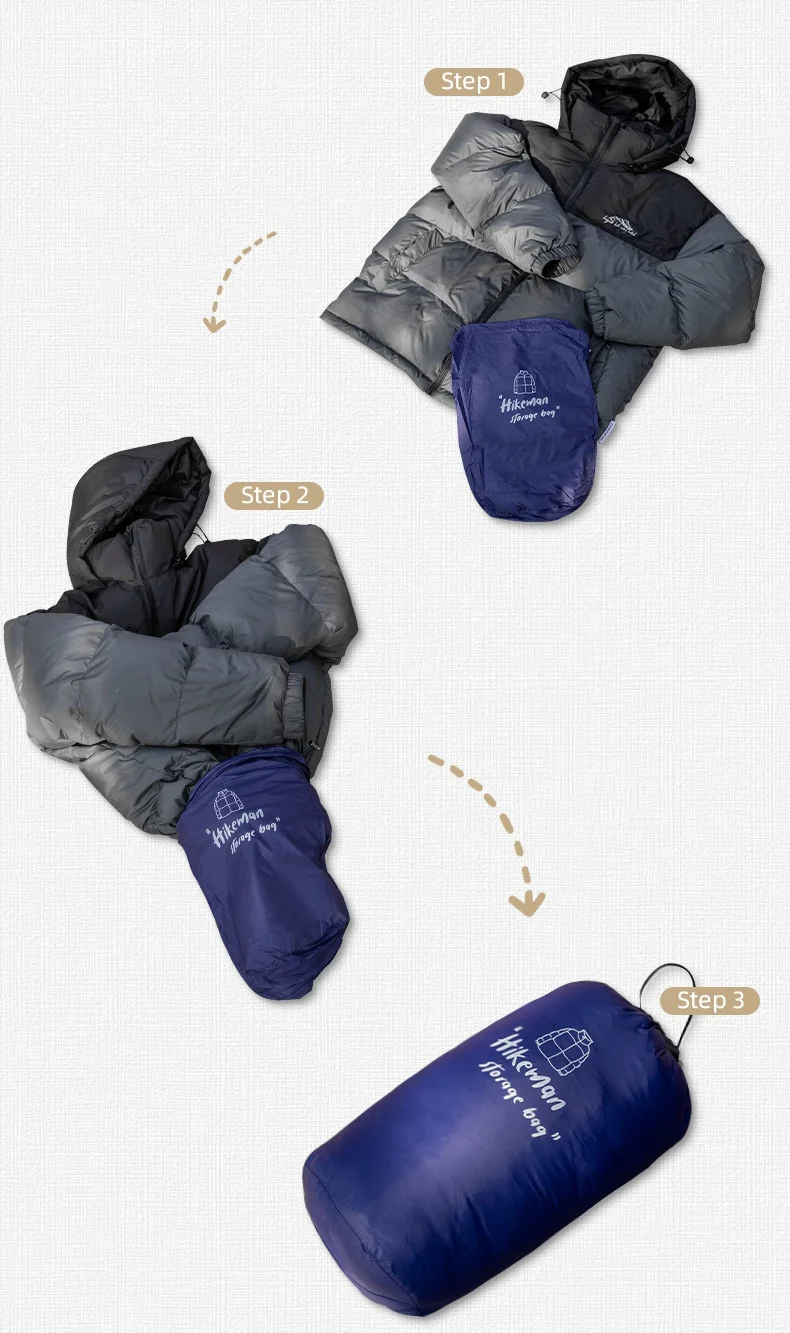 Outdoor Camping Daunenjacke Kompressionstasche Tragbare Kleidung Aufbewahrungstasche Reise Sonnenschutz Kleidung Kordelzug Tasche – Detail 3
