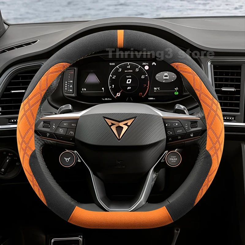 

Suede Warm Car Steering Wheel Cover For All new Cupra Terramar Formentor Tavascan LEON 2024 2025 Winter Warm Auto Accessories