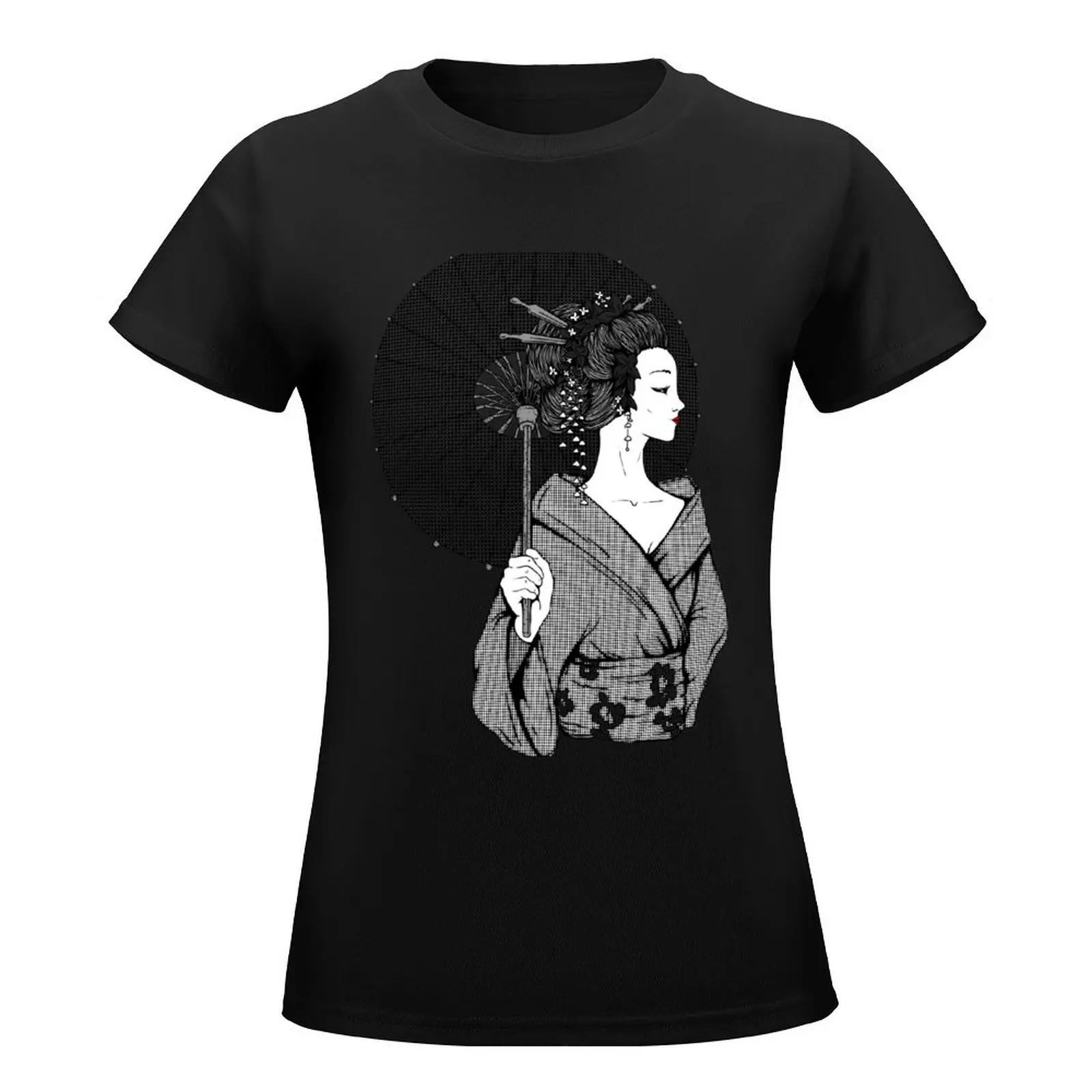 Vecta Geisha T-Shirt korean fashion vintage clothes t-shirts for Women graphic tees