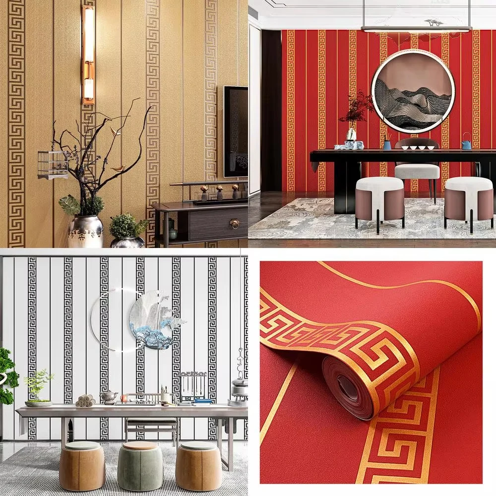 Modern Minimalist Stripe Self Adhesive Wallpaper for Living Room Bedroom Hotel Restaurant Room Background Wall Sticker Wall Art