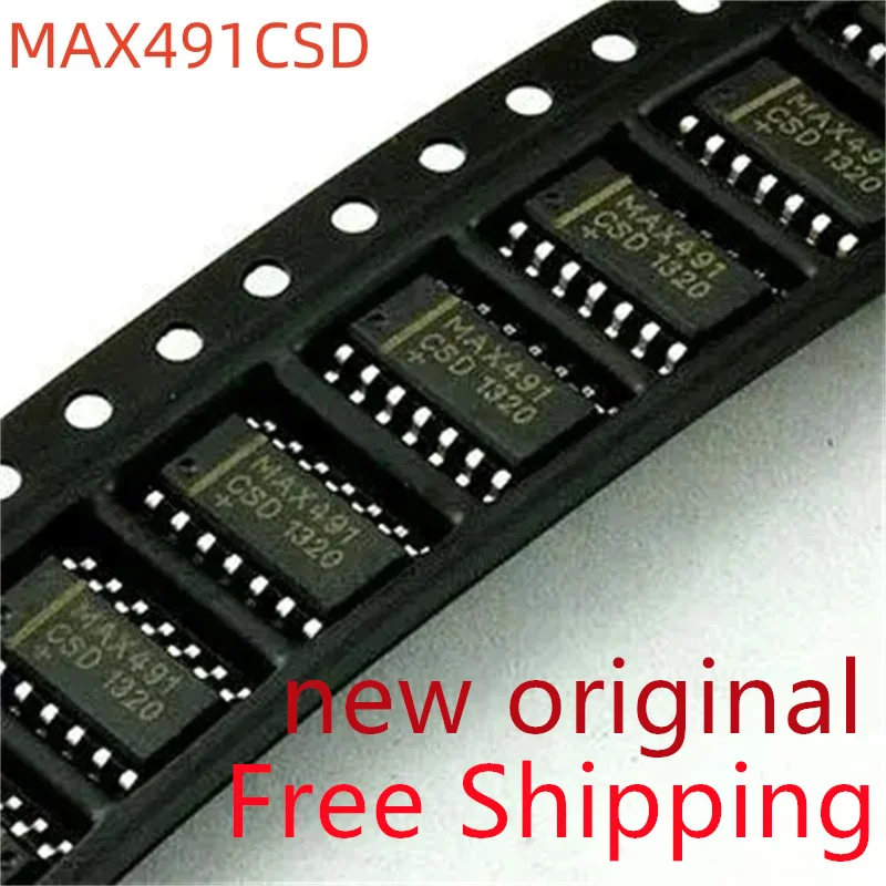 Kostenloser Versand 10 Stück neues Original max491csd t max491csd max491 soic14 Transceiver rs422 rs485