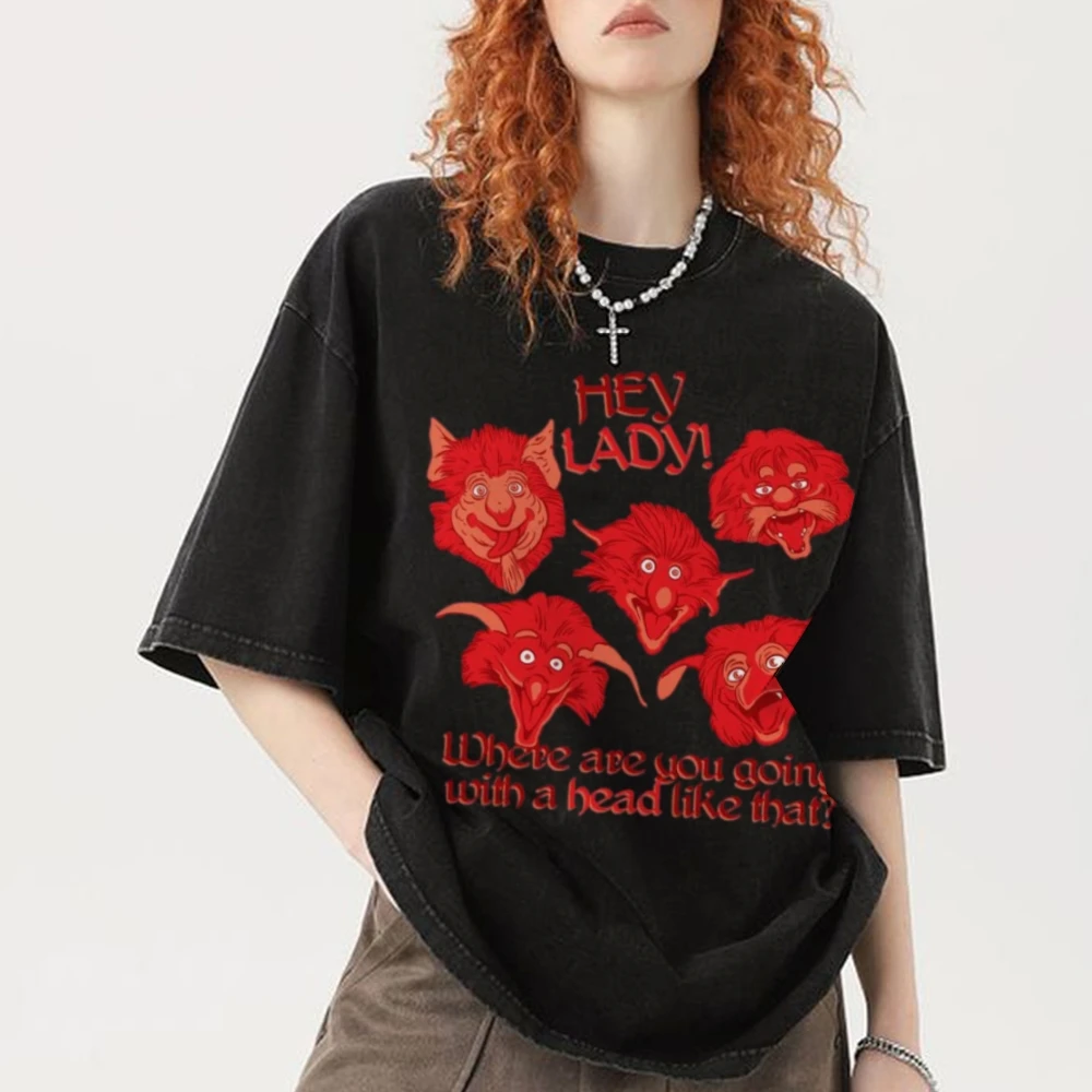Unisex Vintage Washed Tee Hand Printed Tee Vintage Unisex T-Shirt Retro Women Clothing y2k T-Shirt 90s Shirt Streetwear Shirt