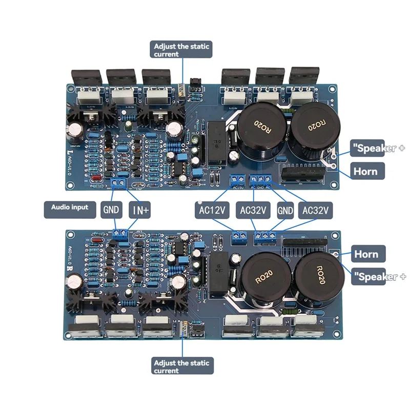 【Esclusivo!】 Scheda amplificatore di potenza Classe A A60 Feedback di corrente HIFI ad alta potenza Post-stadio regolabile 200W 8Ω 300W 4Ω