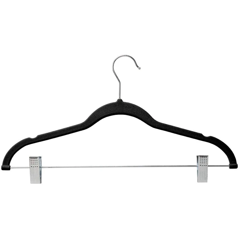 

30 Pack Clothes Hangers With Clips Black Velvet Hangers Use For Skirt And Clothes Hanger Pants Hanger Ultra Thin No Slip