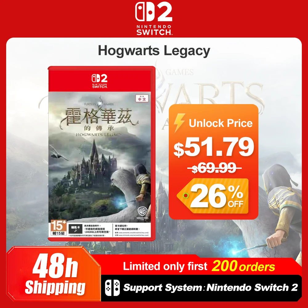 Nintendo Switch 2 Hogwarts Legacy Juegos ofertas 100% nueva tarjeta de juego física Original Tarjeta de juego de Nintendo para Switch 2