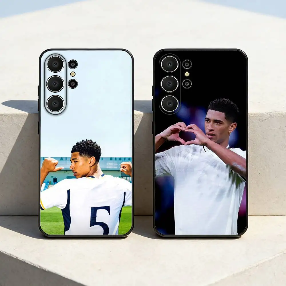 

J-Jude Football B-Bellinghams Phone Case For Samsung S26,S25,24,23,22,30,21,10,9,Ultra,Plus,Lite,FE Soft Black Case