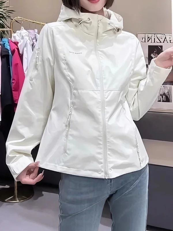 

Faionable plus Size Women's Jaet Coat Spring 2026 Waist-Cinching Hooded Workwear Slimming Trendy Ladies Outerwear