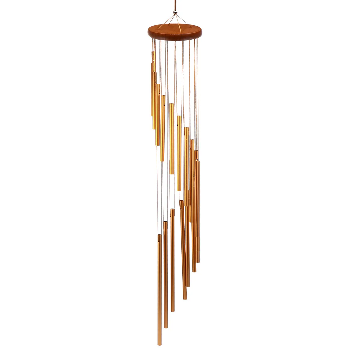 1Pcs Metal Aluminum Tube Wind Chime Rotating Stair Shape Hanging Decoration Indoor Outdoor Garden Balcony Bell Pendant Sound