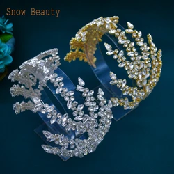 DZ090 Wedding Hair Accessories for Women Tiara Rhinestone Bride Hairbands Crystal Designer Hair Jewelry Gift Party Headpiece