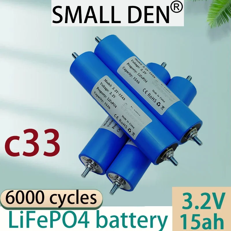 3.2V 15Ah c33 LiFePo4 battery pack DIY 12V 24V 15000mAh motorcycle car motor battery modification stud off-road vehicle