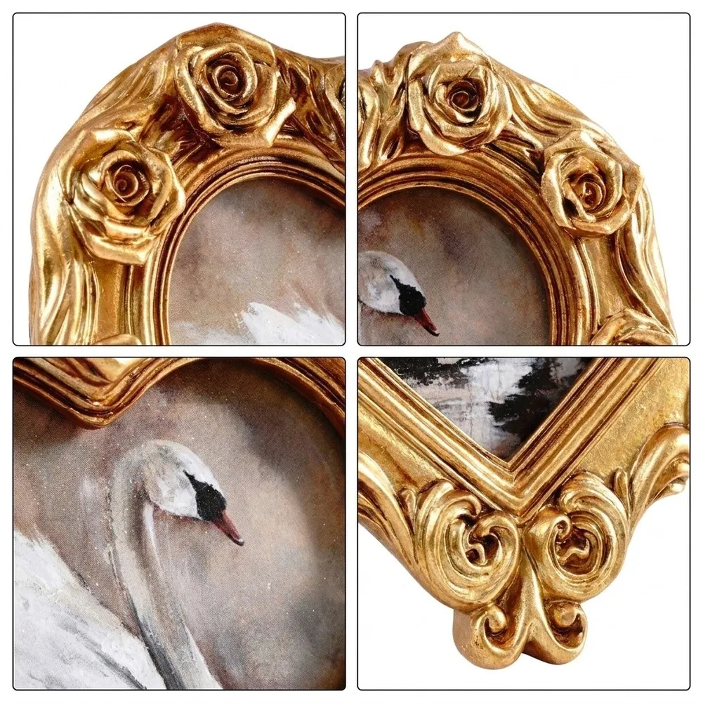 For Special Occasion Display for sliver Romantic Table Decor Elegant Resin Photo Frame Foldable Stand Classic Heart Silhouette